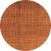 Round Machine Washable Oriental Orange Industrial Area Rugs, wshurb1244org