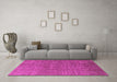 Machine Washable Oriental Pink Industrial Rug in a Living Room, wshurb1244pnk