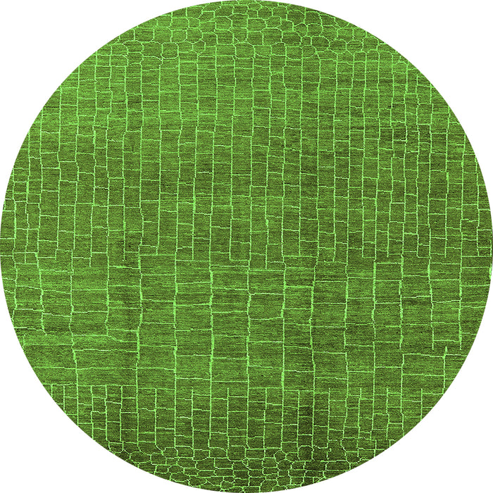 Round Oriental Green Industrial Rug, urb1244grn
