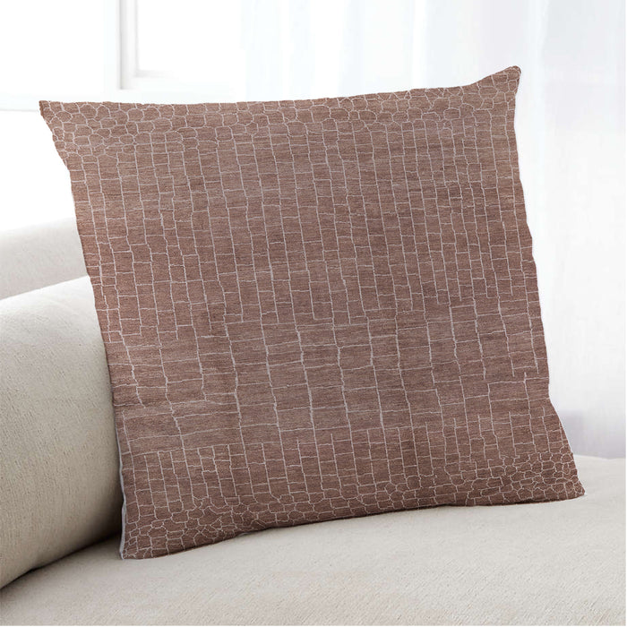 Lifestyle Image of Mid-Century Modern Urban Square Light Copper Gold Throw Pillow, 18 inch by 18 inch, pwurb1244