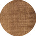 Round Oriental Brown Industrial Rug, urb1244brn