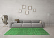 Machine Washable Oriental Emerald Green Industrial Area Rugs in a Living Room,, wshurb1244emgrn