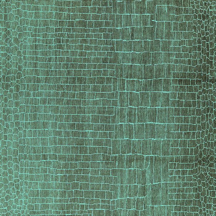 Square Oriental Turquoise Industrial Rug, urb1244turq