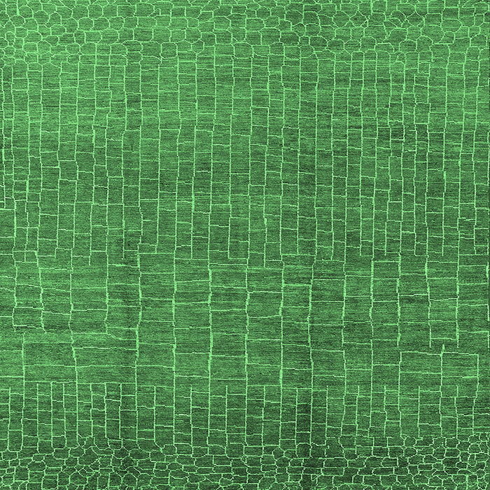Square Oriental Emerald Green Industrial Rug, urb1244emgrn
