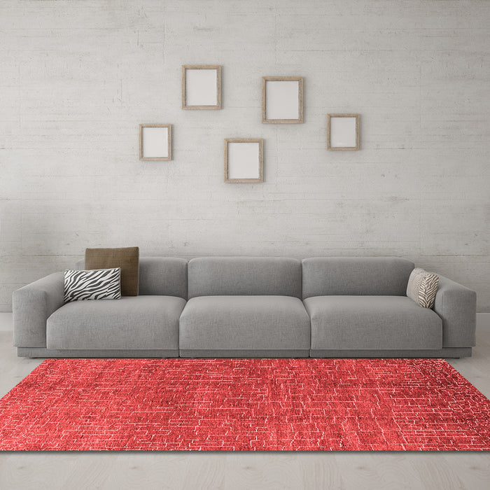 Industrial Red Washable Rugs