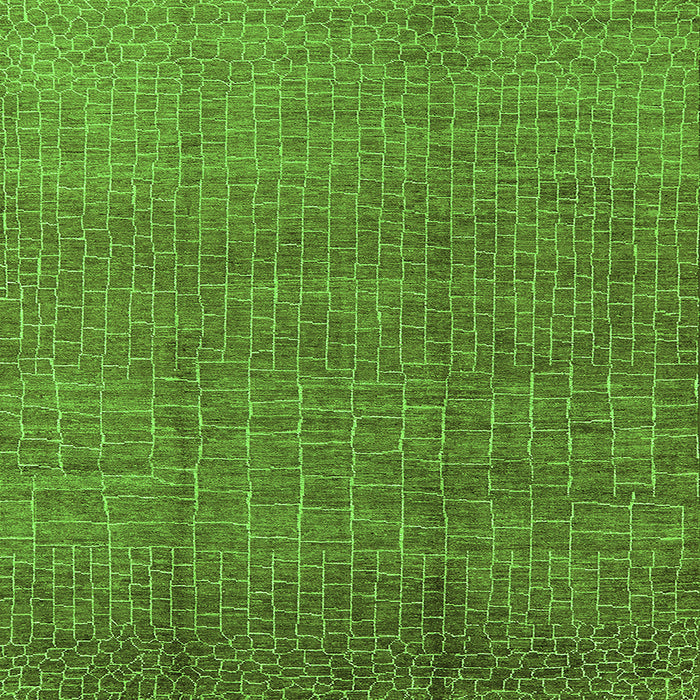 Square Machine Washable Oriental Green Industrial Area Rugs, wshurb1244grn