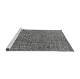 Sideview of Machine Washable Oriental Gray Industrial Rug, wshurb1244gry