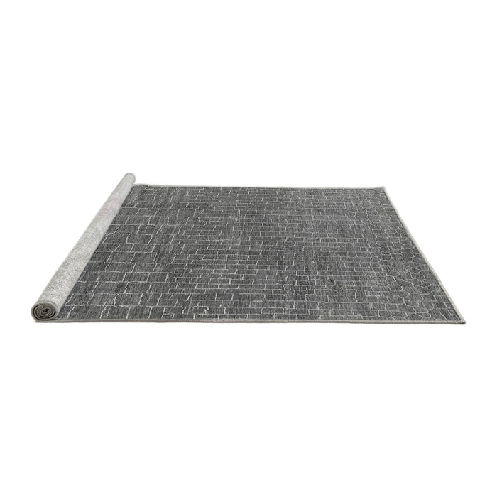 Sideview of Machine Washable Oriental Gray Industrial Rug, wshurb1244gry