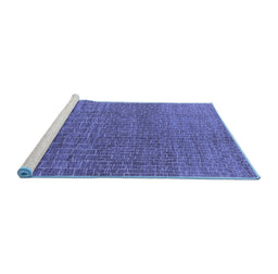 Sideview of Machine Washable Oriental Blue Industrial Rug, wshurb1244blu