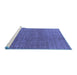 Sideview of Machine Washable Oriental Blue Industrial Rug, wshurb1244blu