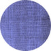 Round Oriental Blue Industrial Rug, urb1244blu