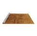 Sideview of Machine Washable Industrial Modern Mahogany Brown Rug, wshurb1245