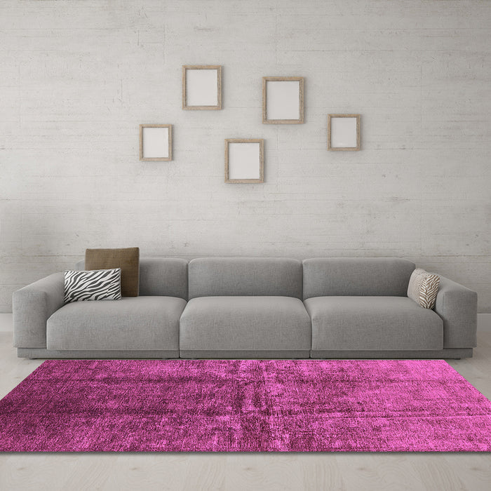Machine Washable Oriental Purple Industrial Area Rugs in a Living Room, wshurb1245pur