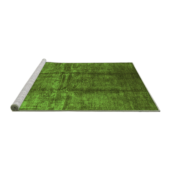 Sideview of Machine Washable Oriental Green Industrial Area Rugs, wshurb1245grn