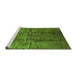 Sideview of Machine Washable Oriental Green Industrial Area Rugs, wshurb1245grn