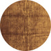 Round Oriental Brown Industrial Rug, urb1245brn