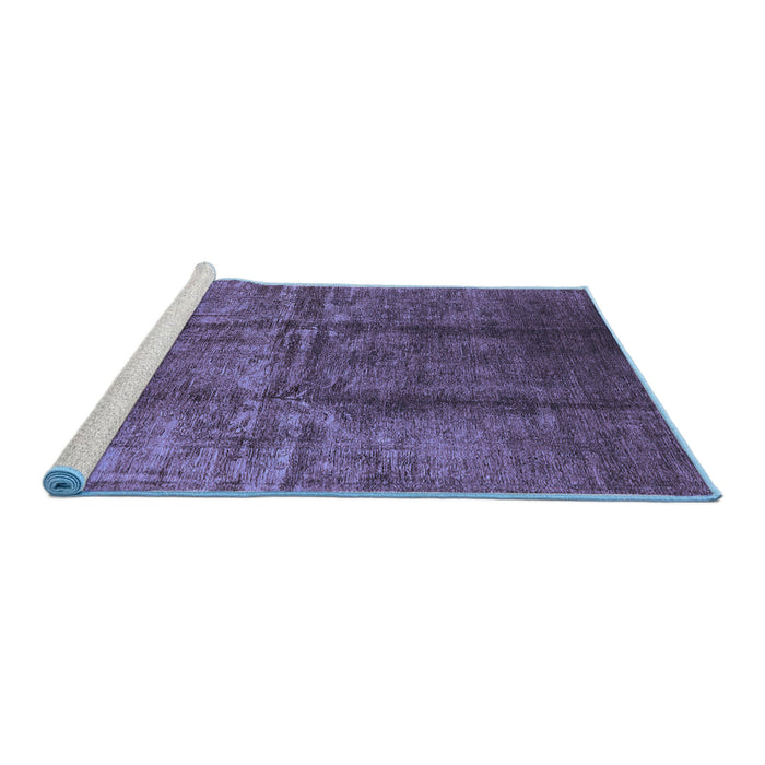 Sideview of Machine Washable Oriental Blue Industrial Rug, wshurb1245blu