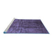 Sideview of Machine Washable Oriental Blue Industrial Rug, wshurb1245blu