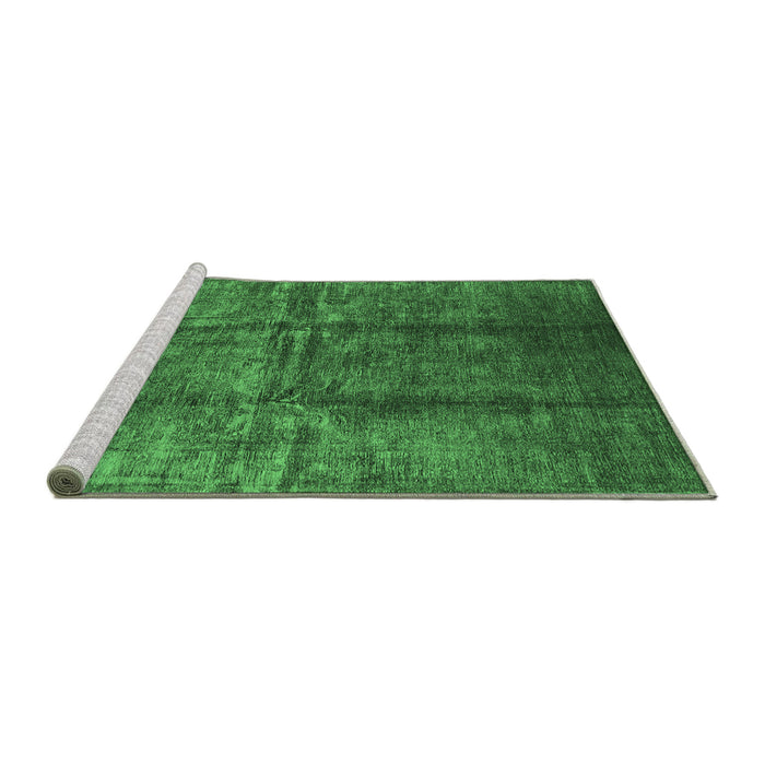 Sideview of Machine Washable Oriental Emerald Green Industrial Area Rugs, wshurb1245emgrn