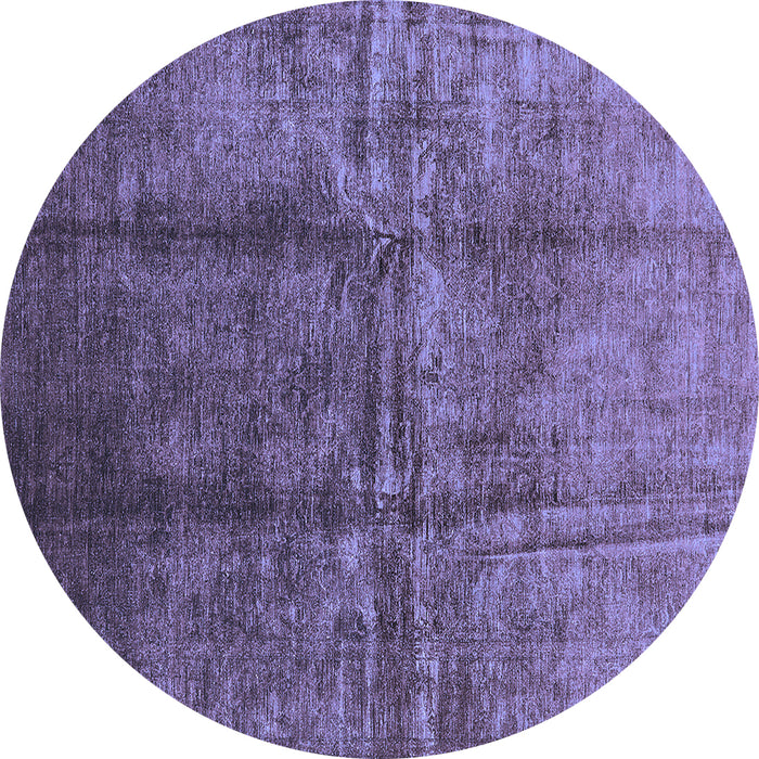 Round Oriental Blue Industrial Rug, urb1245blu
