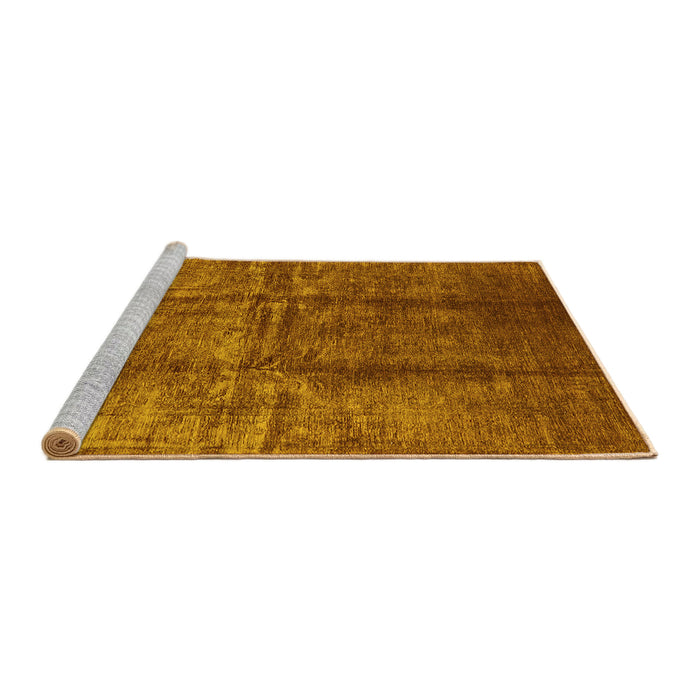 Sideview of Machine Washable Oriental Yellow Industrial Rug, wshurb1245yw