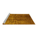 Sideview of Machine Washable Oriental Yellow Industrial Rug, wshurb1245yw