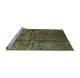 Sideview of Machine Washable Oriental Light Blue Industrial Rug, wshurb1245lblu