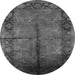 Round Oriental Gray Industrial Rug, urb1246gry