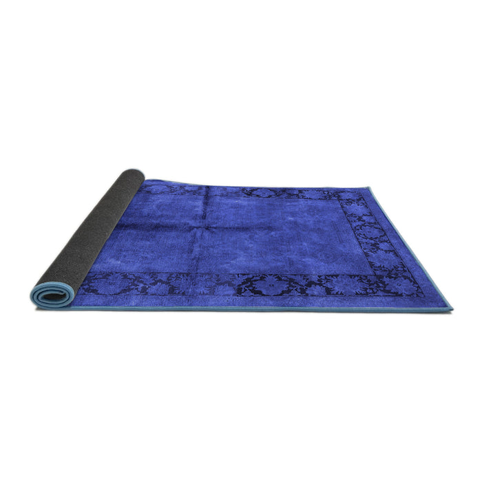 Sideview of Oriental Blue Industrial Rug, urb1246blu