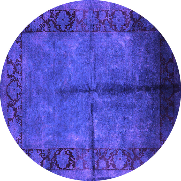 Round Oriental Purple Industrial Rug, urb1246pur