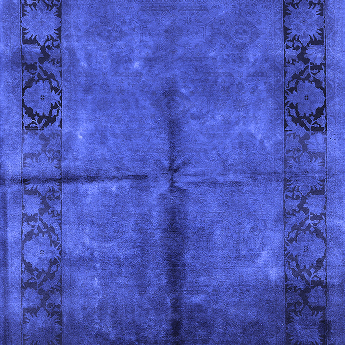 Machine Washable Oriental Blue Industrial Rug, wshurb1246blu