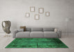Machine Washable Oriental Green Industrial Area Rugs in a Living Room,, wshurb1246grn