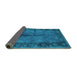 Sideview of Oriental Turquoise Industrial Rug, urb1246turq