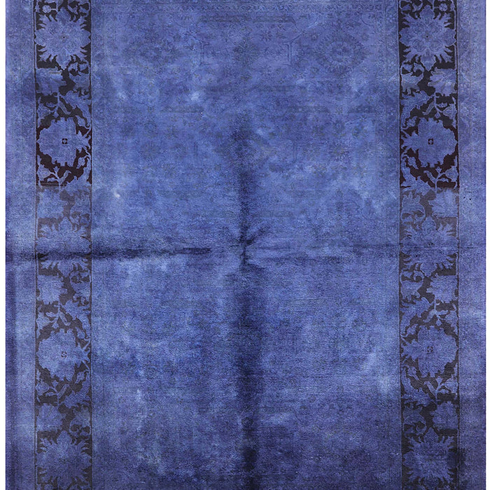 Mid-Century Modern Dark Slate Blue Purple Oriental Rug, urb1246