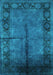 Machine Washable Oriental Turquoise Industrial Area Rugs, wshurb1246turq