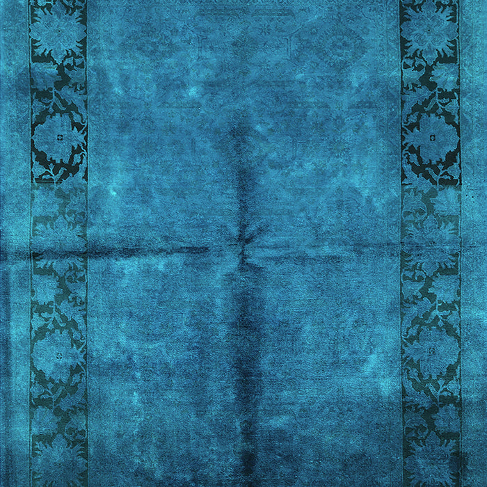 Machine Washable Oriental Turquoise Industrial Area Rugs, wshurb1246turq