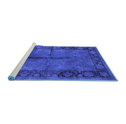 Sideview of Machine Washable Oriental Blue Industrial Rug, wshurb1246blu