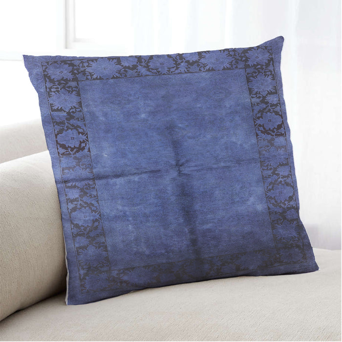 Lifestyle Image of Mid-Century Modern Urban Square Dark Slate Blue Purple Throw Pillow, 18 inch by 18 inch, pwurb1246
