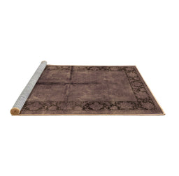 Sideview of Machine Washable Oriental Brown Industrial Rug, wshurb1246brn