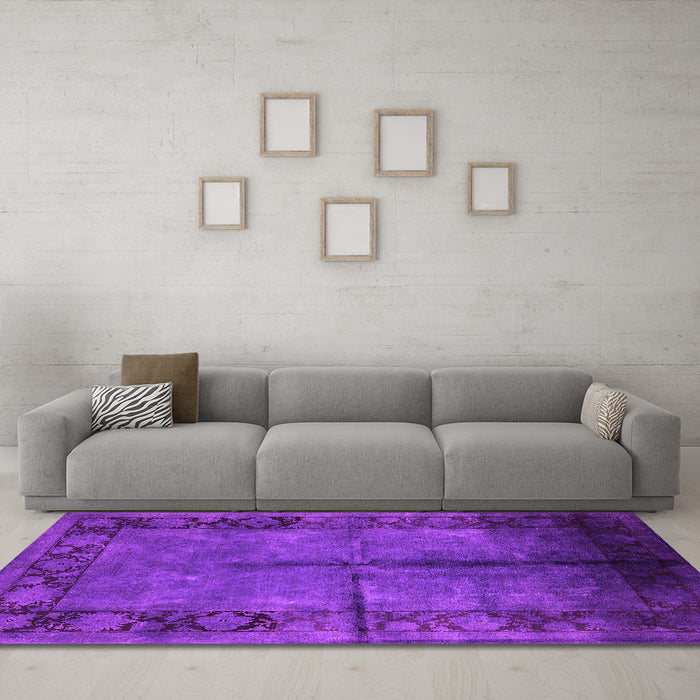 Machine Washable Oriental Pink Industrial Rug in a Living Room, wshurb1246pnk