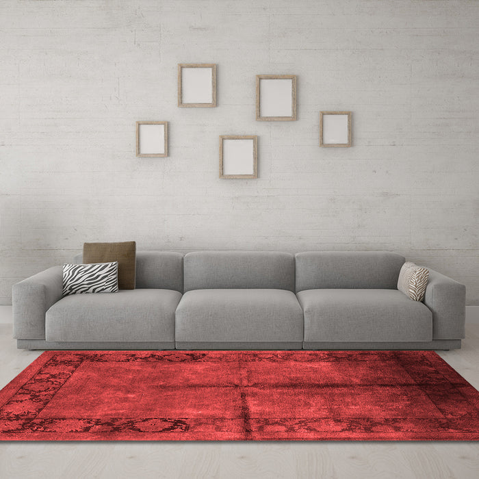 Industrial Red Washable Rugs