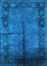 Machine Washable Oriental Light Blue Industrial Rug, wshurb1246lblu