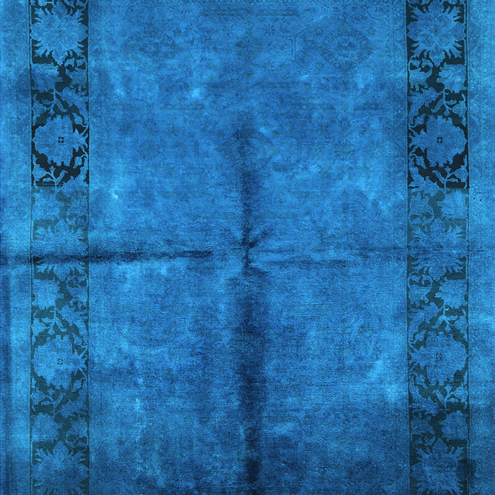 Machine Washable Oriental Light Blue Industrial Rug, wshurb1246lblu