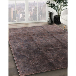 Mid-Century Modern Mauve Taupe Purple Oriental Rug in Family Room, urb1247