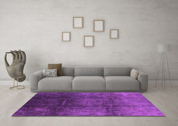 Machine Washable Oriental Purple Industrial Area Rugs in a Living Room, wshurb1247pur