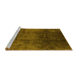 Sideview of Machine Washable Oriental Yellow Industrial Rug, wshurb1247yw