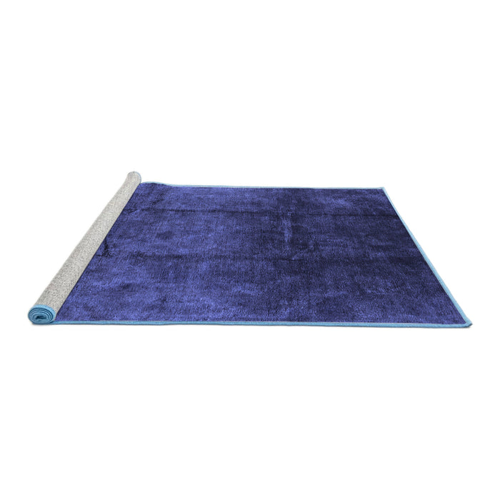 Sideview of Machine Washable Oriental Blue Industrial Rug, wshurb1247blu
