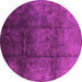 Round Oriental Pink Industrial Rug, urb1247pnk