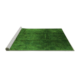 Sideview of Machine Washable Oriental Green Industrial Area Rugs, wshurb1247grn