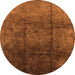 Round Oriental Orange Industrial Rug, urb1247org